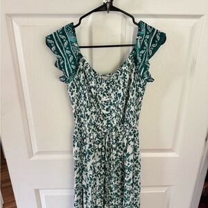 Floral Midi Dress with Scoop Neck